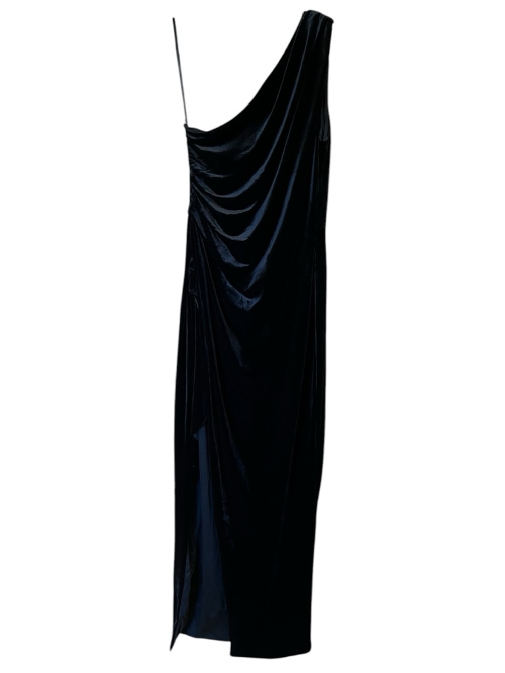Alexia Admor Velvet One Shoulder Gown Black Size 8 NWT Formal Wedding Guest